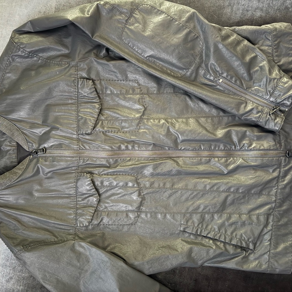 John Varvatos Metallic Gray Windbreaker